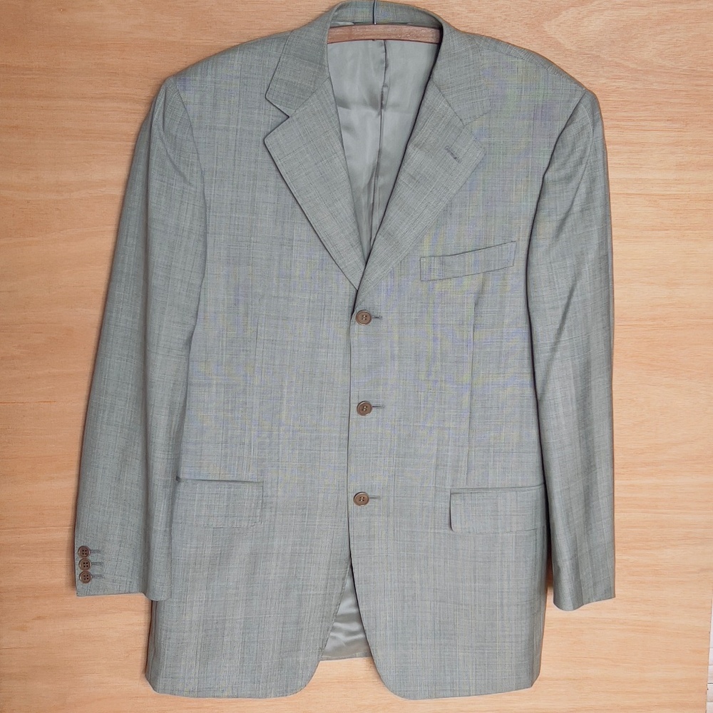 Canali Super 120's 100% pure wool men's blazer jacket size 48 R gray Holt Renfew